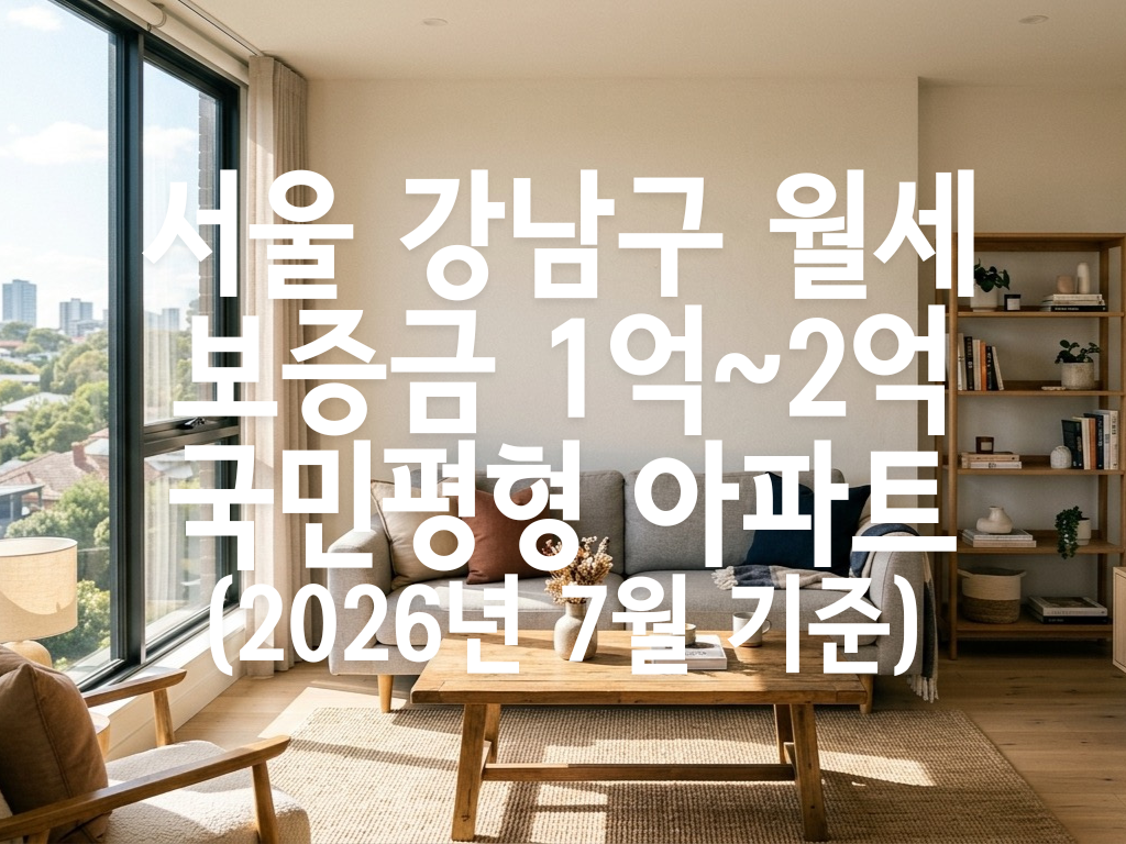 서울 강남구 월세 보증금1억~2억 국민평형 아파트