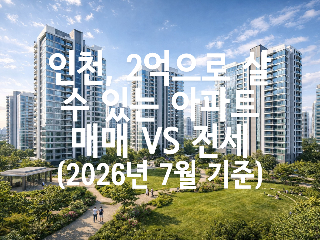 인천, 2억으로 살 수 있는 아파트 — 매매 vs 전세