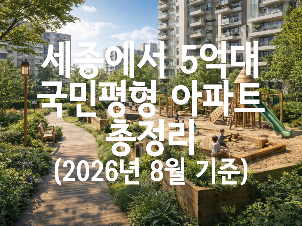 세종에서 5억대 국민평형 아파트 총정리