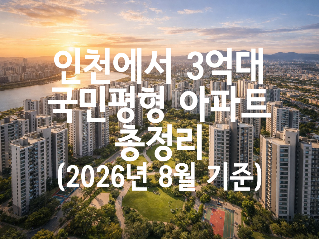 인천에서 3억대 국민평형 아파트 총정리